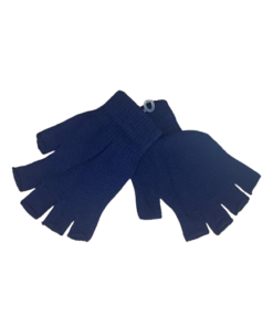 Plain Navy Fingerless Gloves